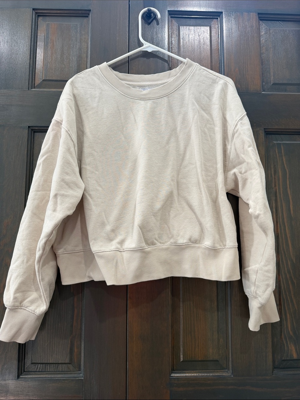 Relaxed Fit Crewneck crop Sweatshirt - Cream women’s large old navy